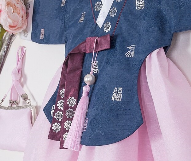 RUA Silver-Leaf Hanbok Korean Princess Clothing Birthday Party Baby Girl NV PK