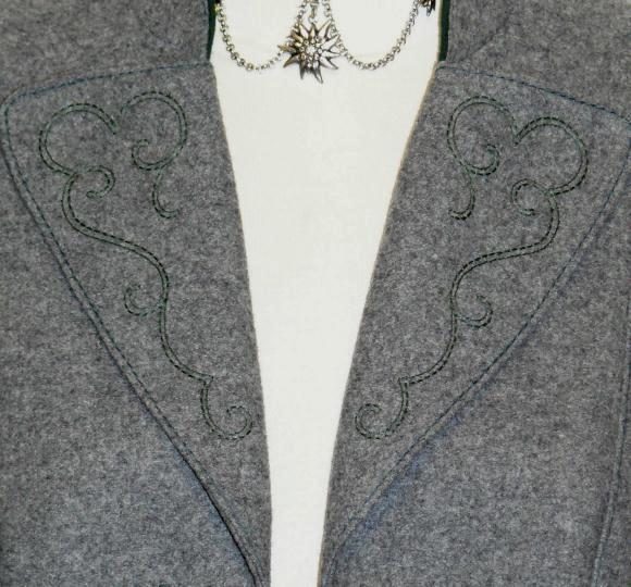 GRAY BOILED WOOL JACKET Coat Fitted German Hunt Equestrian Dirndl Short 10 M B40