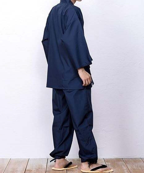 Japanese SAMUE Men’s Traditional work Kimono wear Cotton Navy
