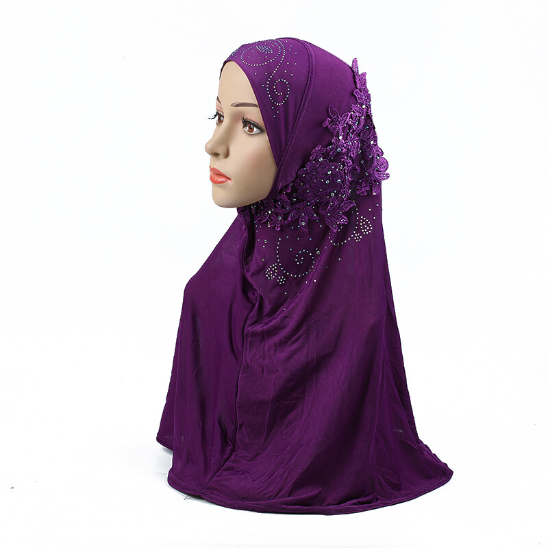 One Piece Muslim Women Hijab Islamic Hot Drilling Scarf Al Amira Headscarf Shawl