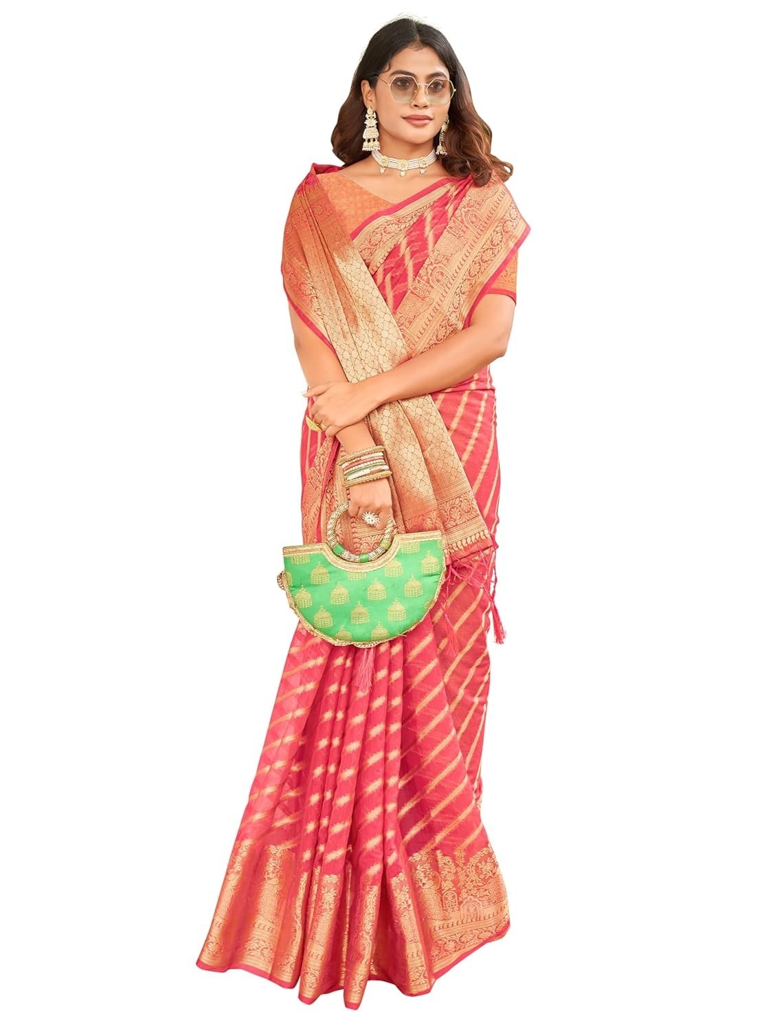 Women’s Banarasi Silk Saree Soft Wear Pattu Saree with Unstich Blouse Piece
