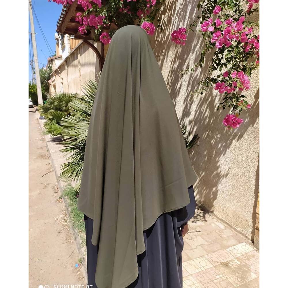Large Khimar Muslim Women Prayer Dress Long Scarf Hijab Overhead Kaftan Clothes