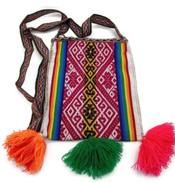 Small Chuspa Woven in Multicolor Alpaca Wool Cusco Peru
