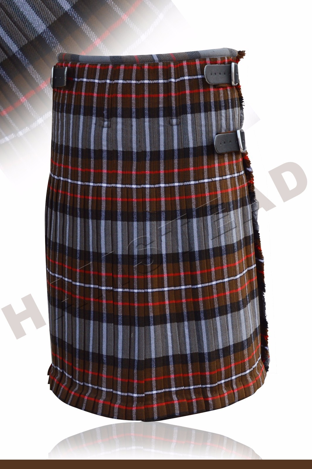 Weathered Ferguson Tartan Highland Scottish Traditional Pleated to Stripes Kilts