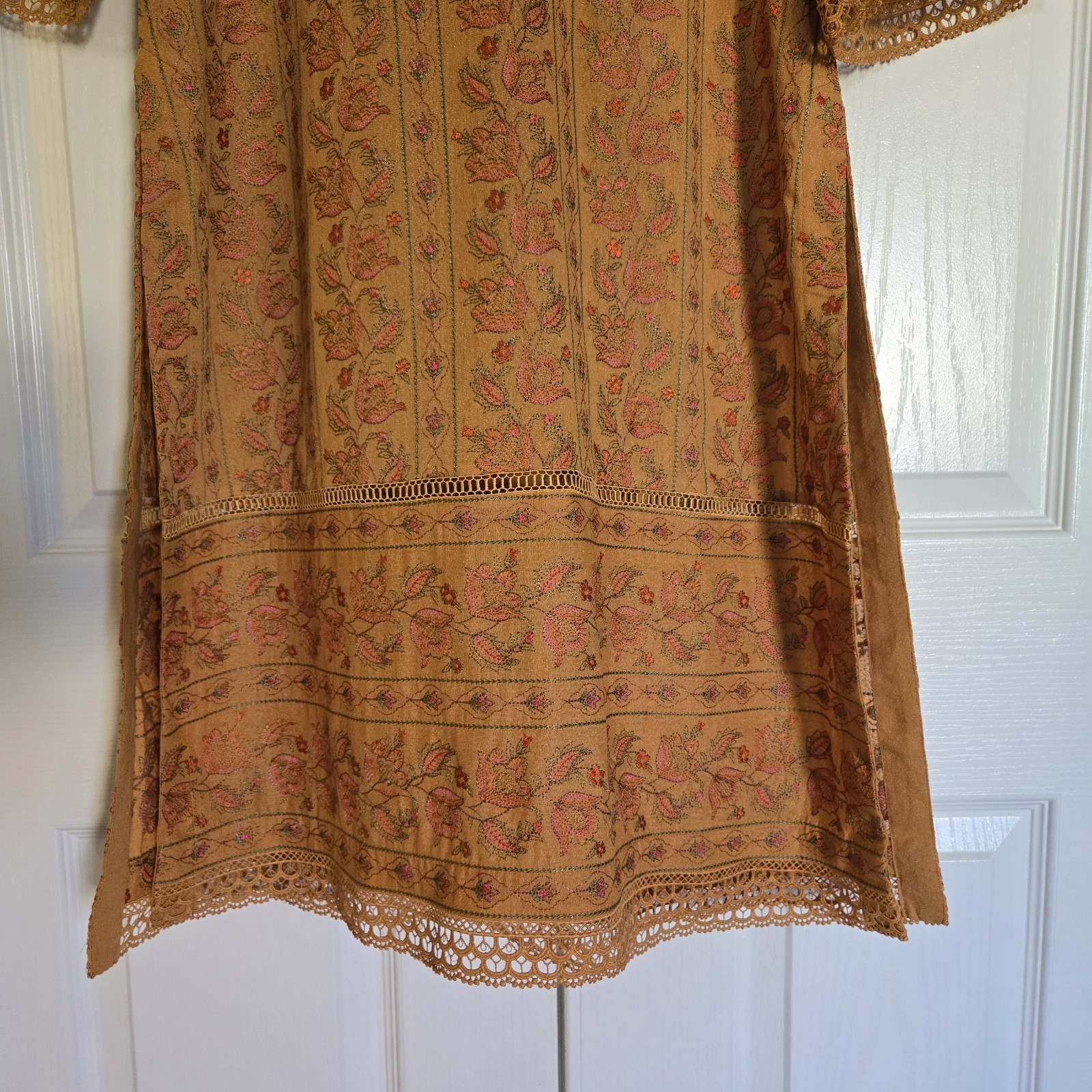 Embroidered Salwar Kameez Dupatta Long Scarf Mustard Yellow Party Wear Dress