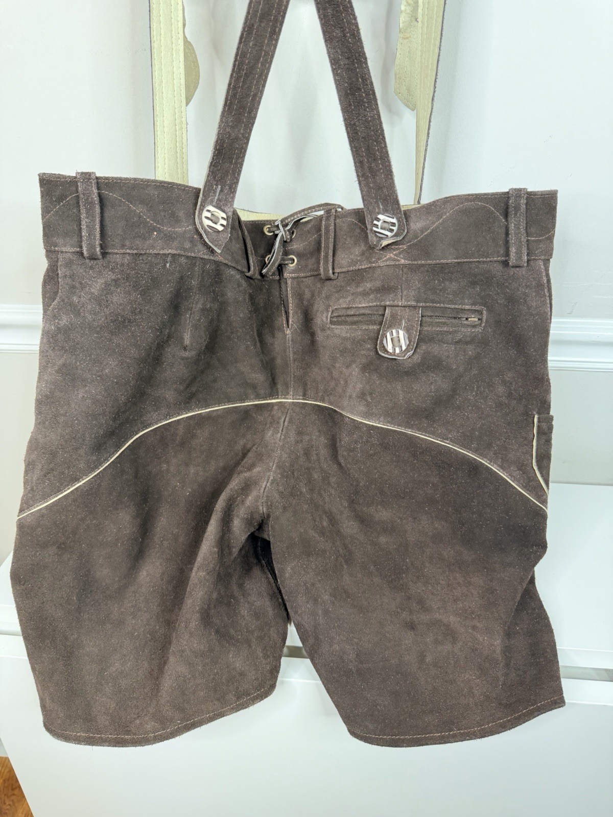 Chubbies The Lederhosen Oktoberfest Suede brown Leather German Mens XXL 42”