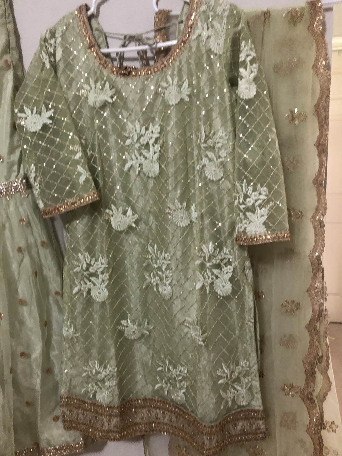 indian dress party wear wedding wear Plazo suit Sharara Suit light Green Suit