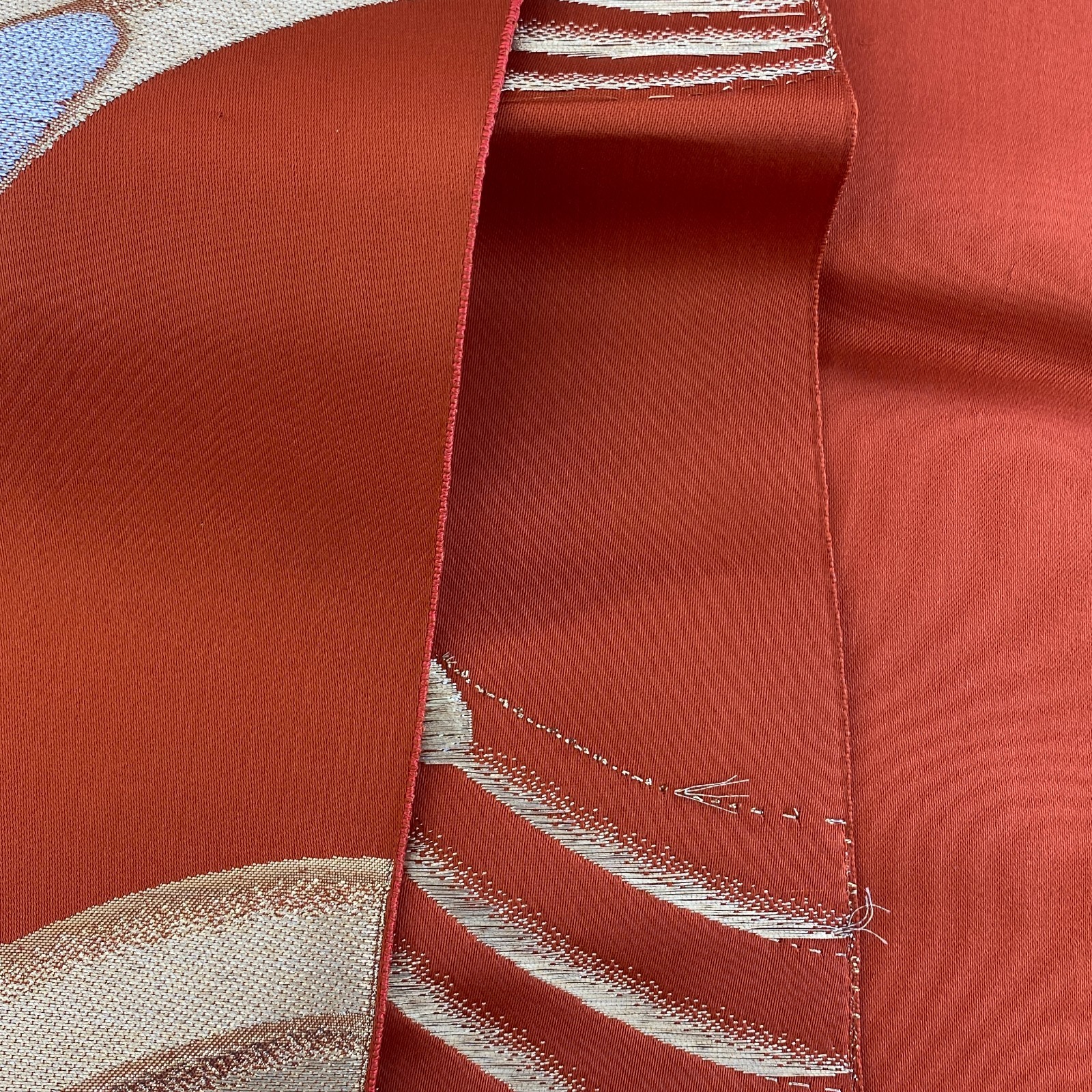 Japanese Vintage Kimono Nagoya Obi Silk Brown Traditional Authentic 141 x11 in
