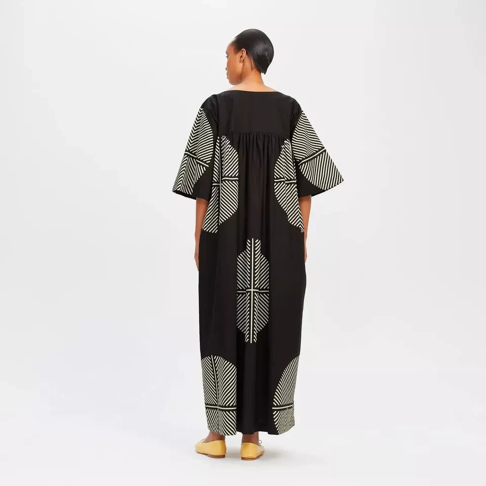 Most Beautiful Black kaftan, Night Wear Caftan , Rayon Cotton Kaftan, J5755
