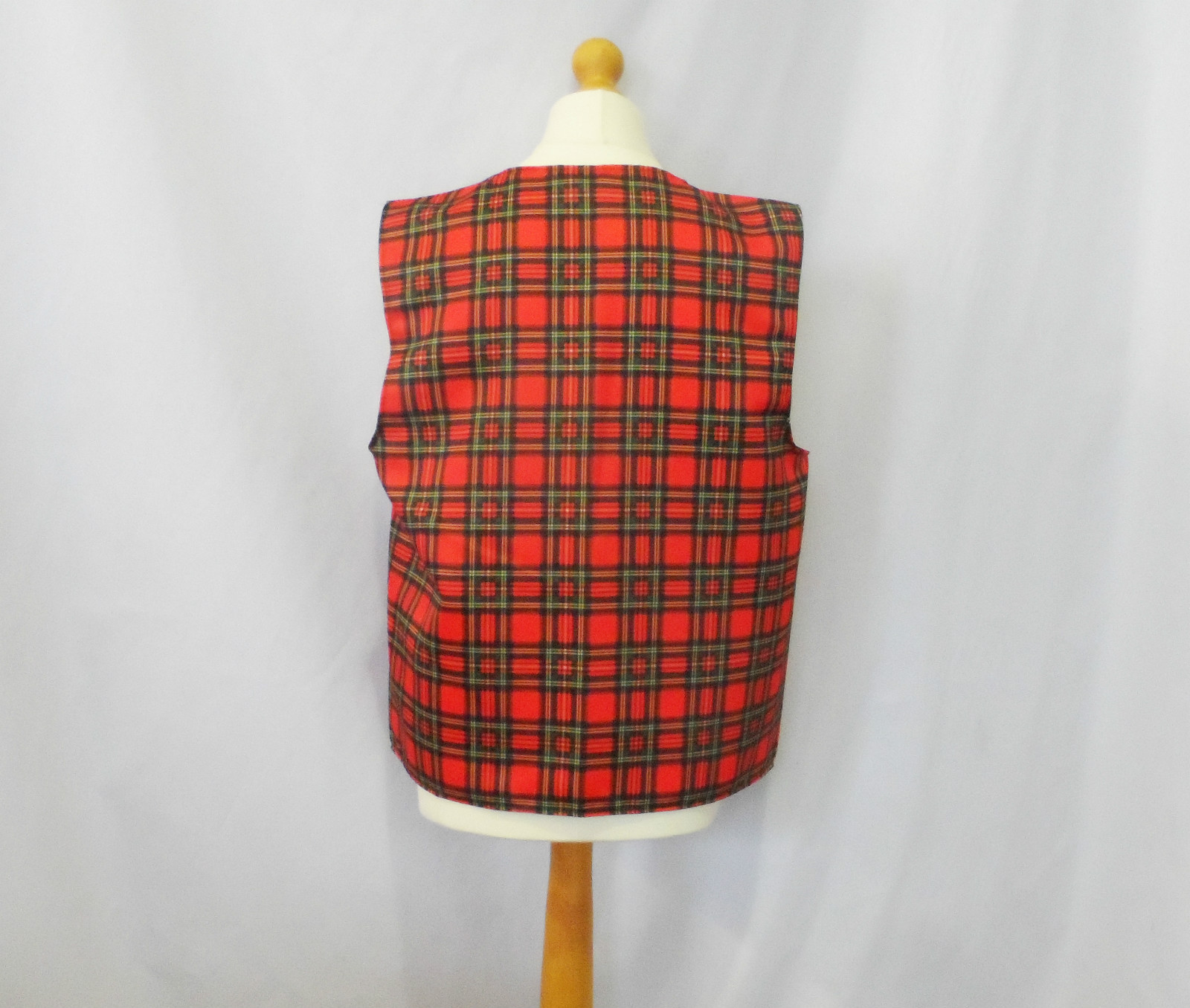Red Tartan Design Fancy Dress Waistcoat