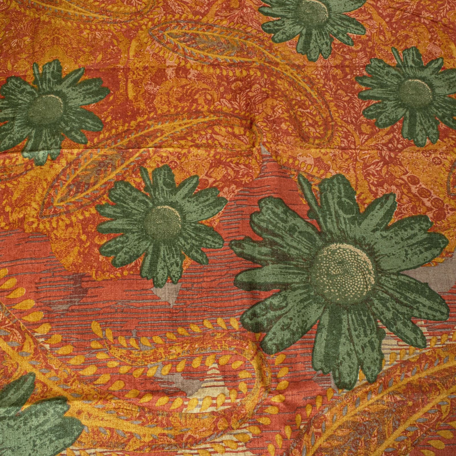 Sanskriti Vintage Soft Yellow Pure Woolen Saree Floral Printed Sari 5+Yd Fabric