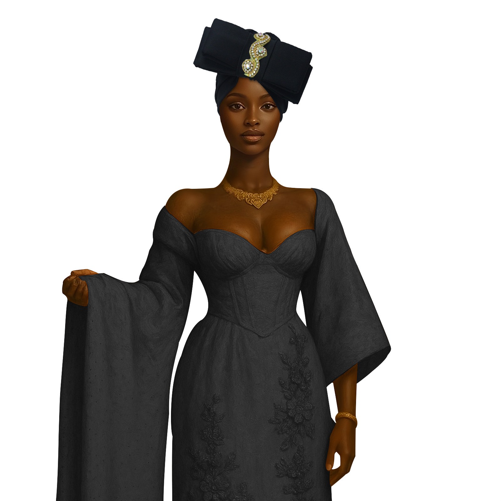 New Africa Tradition Turban Cap Bow Diamond Wrap Hat Auto Gele Birthday Headwear