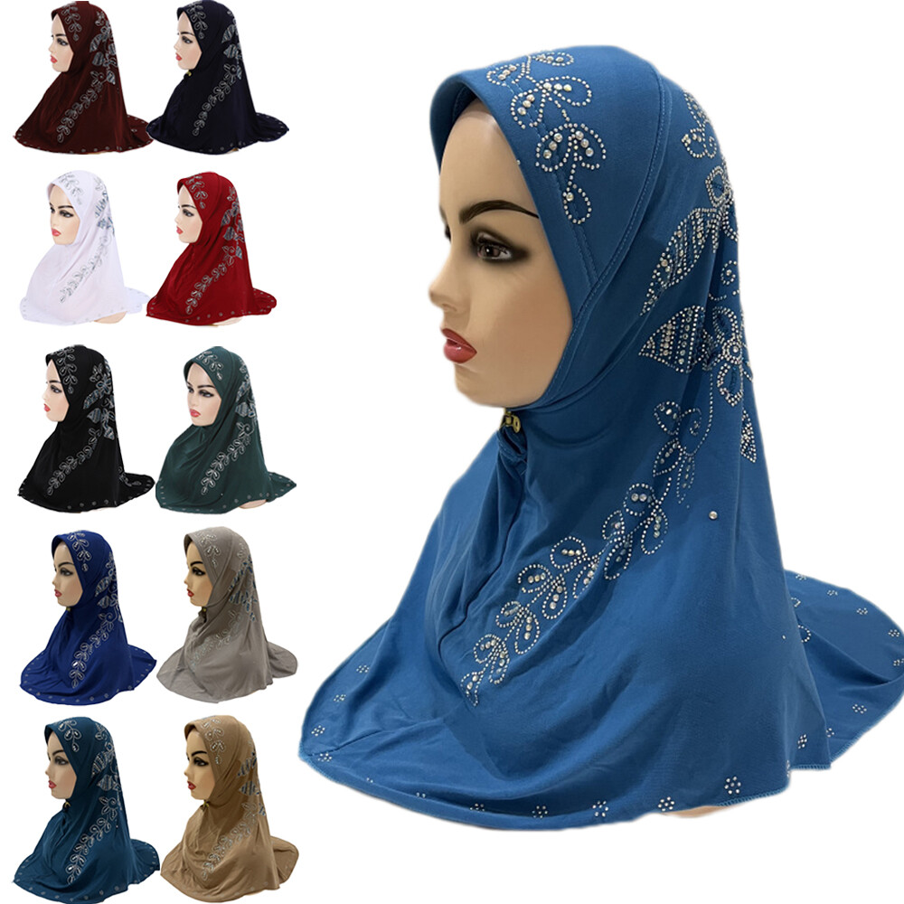 Muslim Women Head Wrap One Piece Amira Hijab Islamic Headscarf Shawl Turban Arab