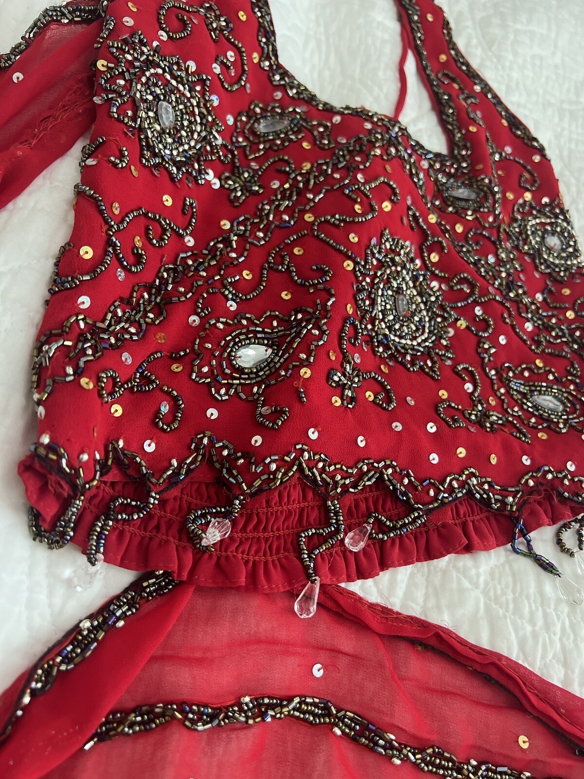 Two INDIAN CHILD DRESS PARTY,MARRIAGE /OCCASSION DRESS EMBROIDERY. Size 32/28&30