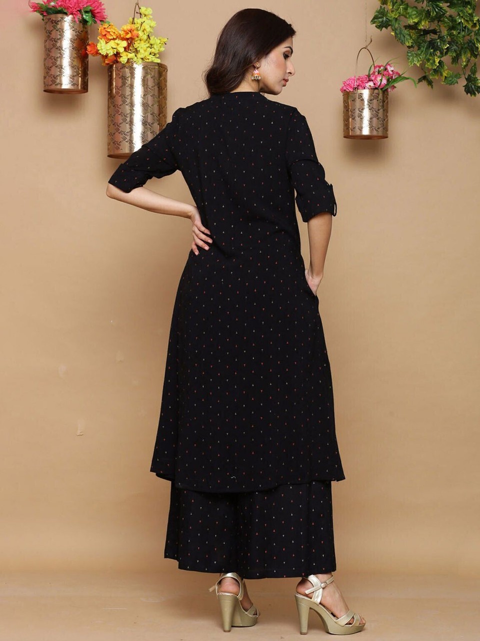 Women Viscose Rayon Kurta Palazzo Set