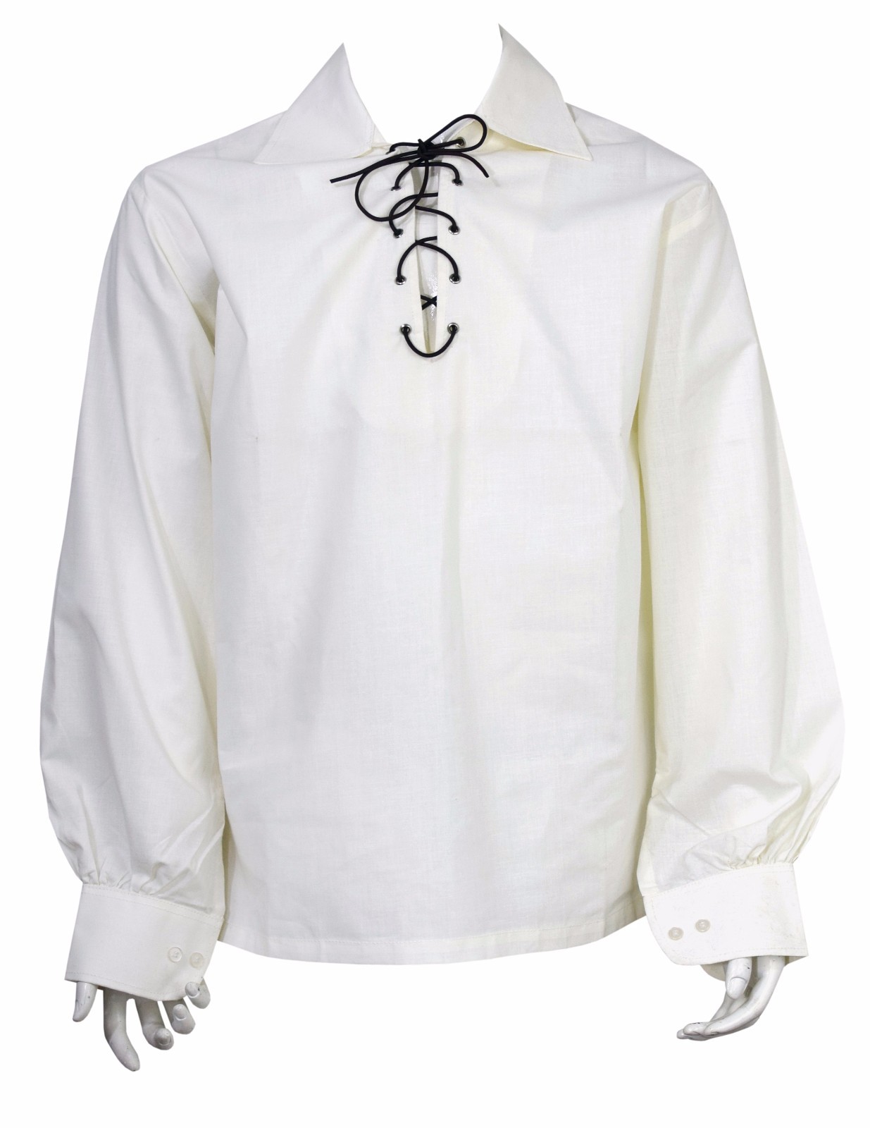 Cream Men’s Scottish Jacobite Ghillie Kilt Shirt Highlad Kilt Shirt – XS TO 5XL