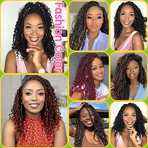 Goddess Locs Crochet Hair 14 Inch, 8 Packs New Faux Locs Crochet Hair for