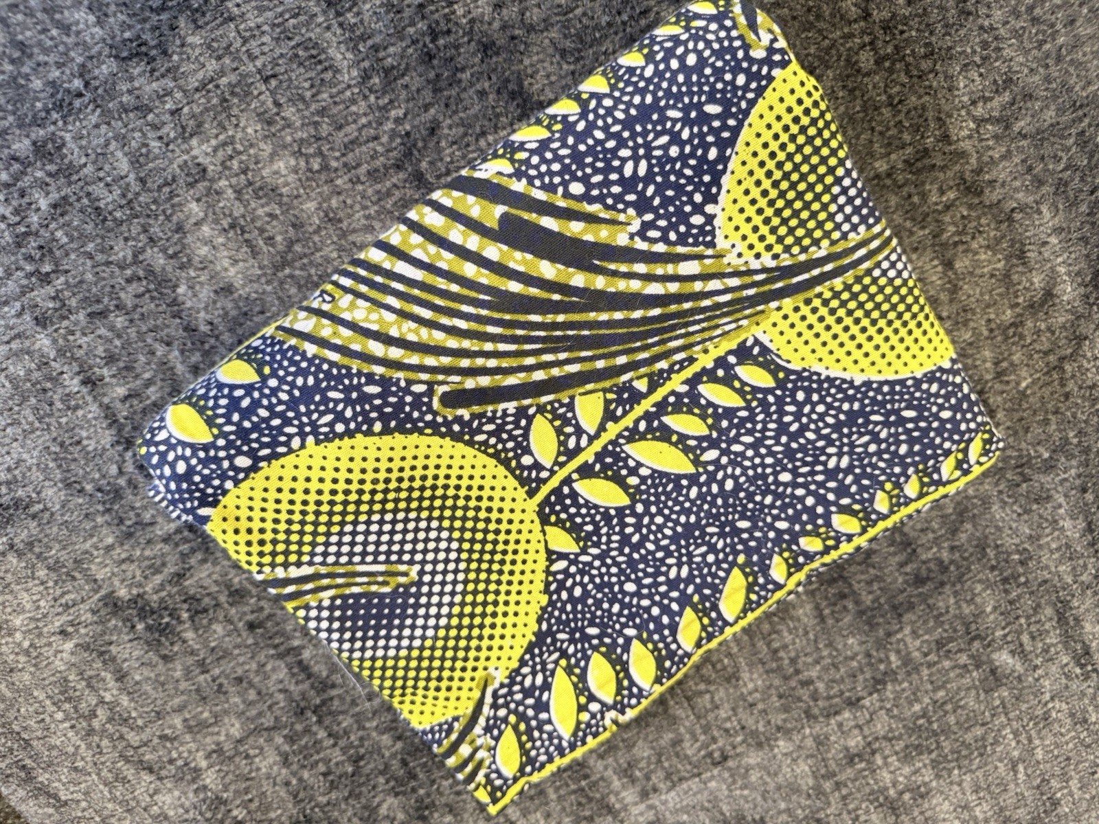 Untailored Skirt, Malawi Fabric, 39 In Long By 30 In Wide, Blue And Yellow