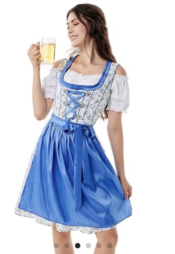 Oktoberfest Bavarian German Beer Festival Dirndl Cosplay SM 3 PC Premium Dress