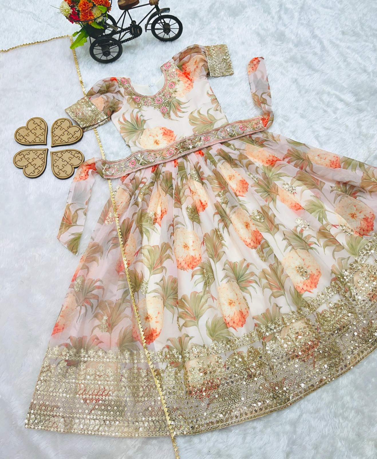 Readymade kids girls gwon party wear eid indian girls designer dress