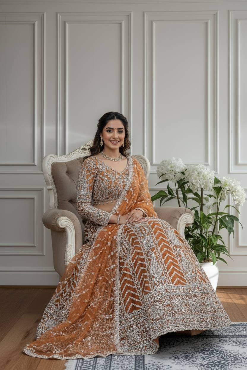 Premium Soft Butterfly Net Lehenga Choli With Dupatta Designer Girls Indian