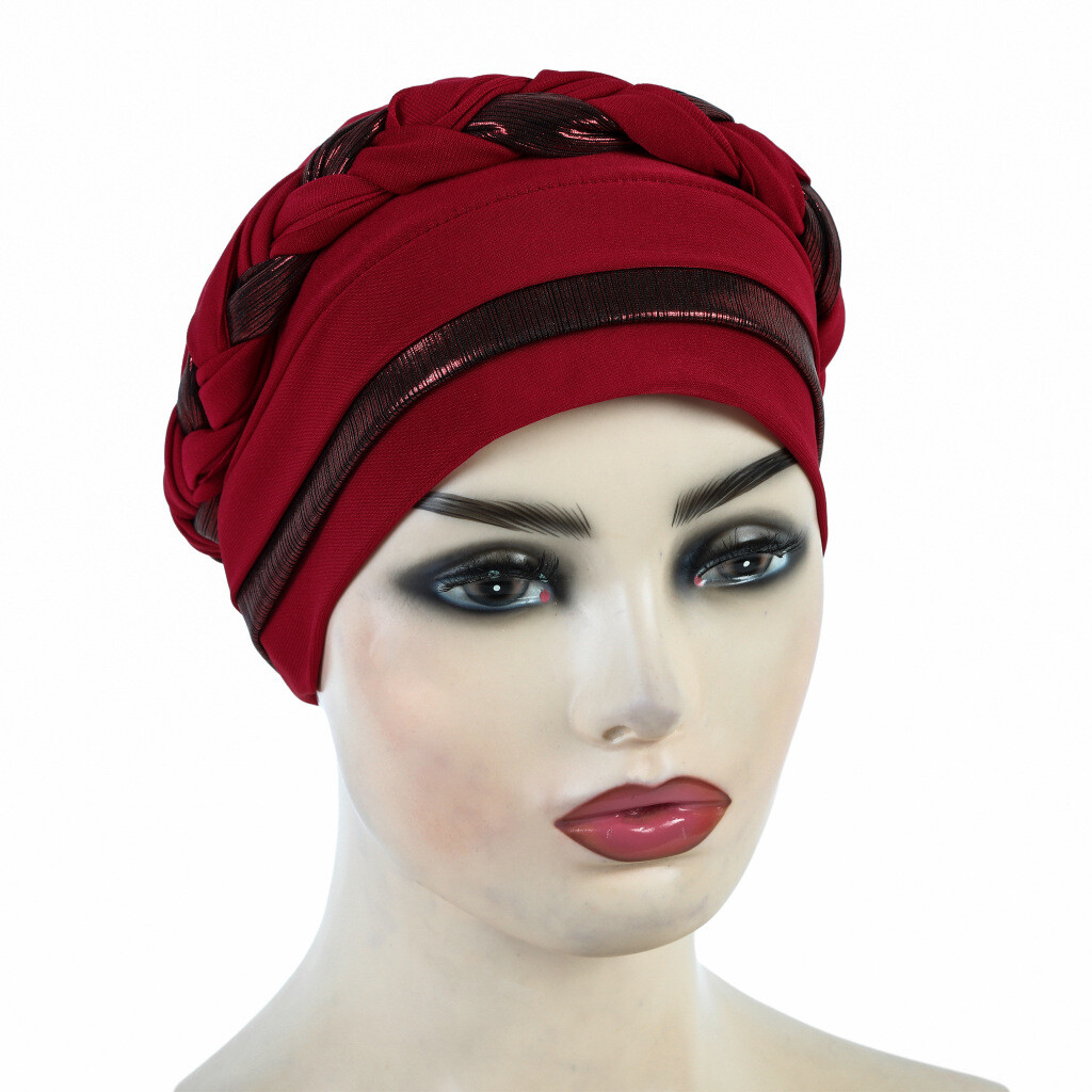 Muslim Women Braid Turban Hat Bonnet Headwrap Chemo Cap Headscarf Beanie Bandana