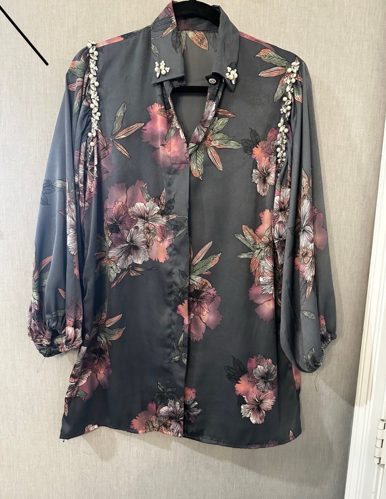 2pc Silk Co Ord Set (Medium) Women’s Long Sleeve