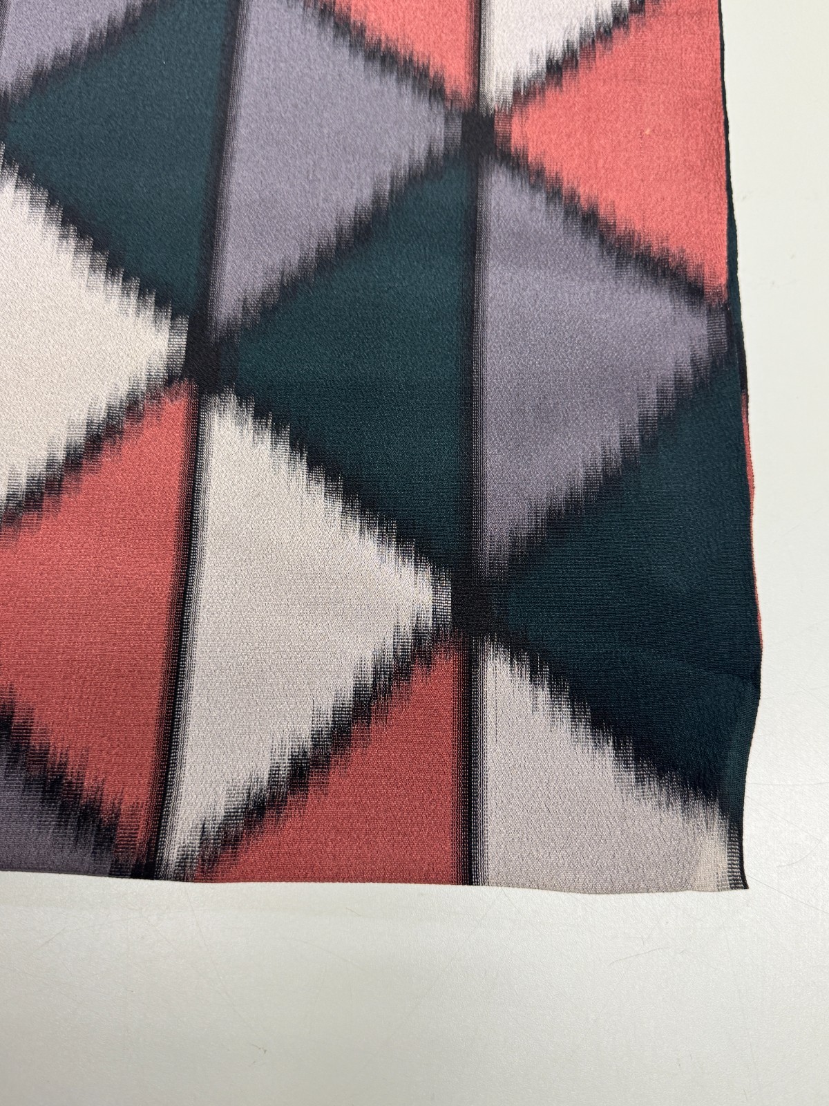 Japanese Vintage Kimono Fabric cloth Boro Silk Gray tradition 35.4×13.7 in