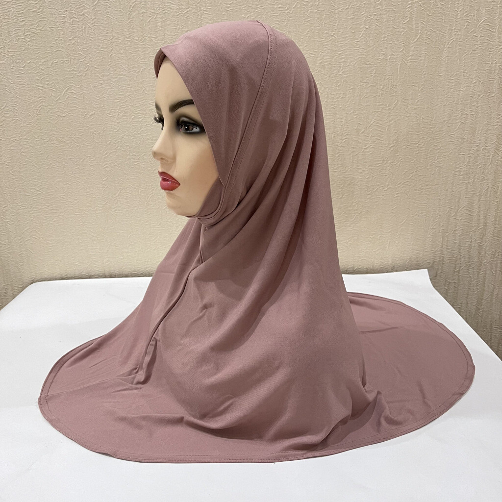 Teenage Girls Dwarf Womens Solid Color Amira Turban Muslim Prayer Hijab Headwear