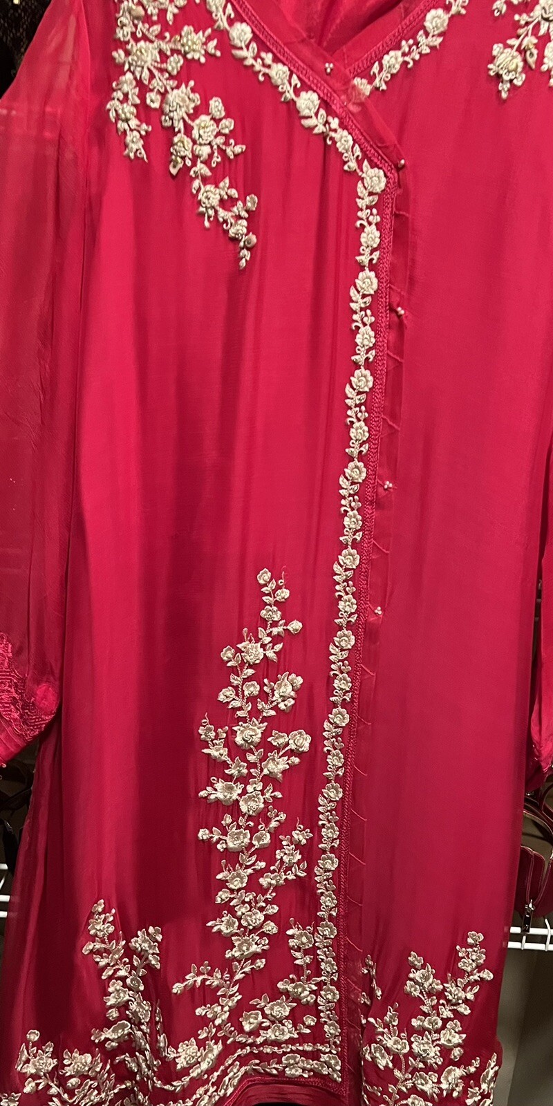 Agha Noor Large Hot Pink And White Pre Owned 2 Piece Outfit