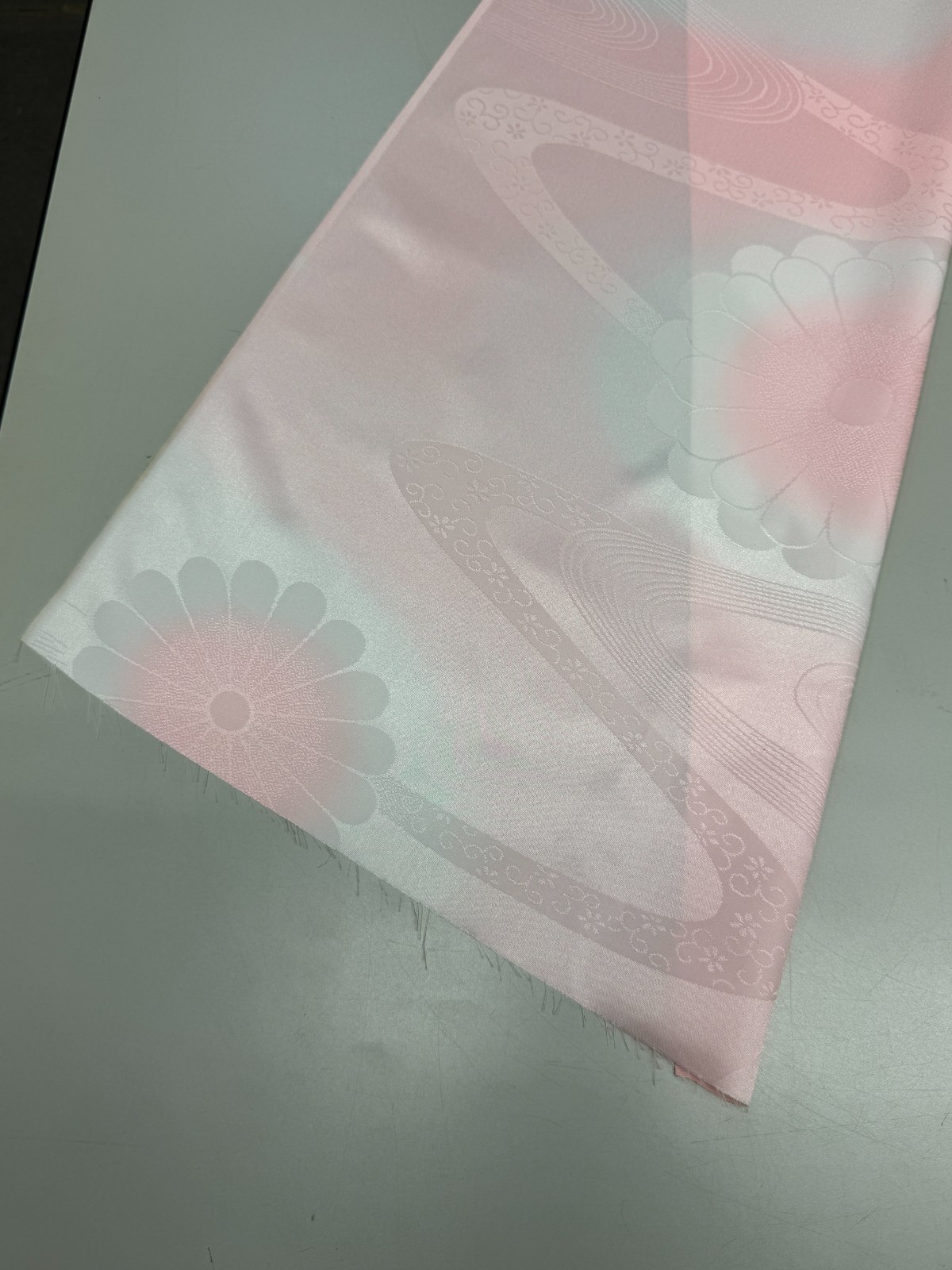 Japanese Vintage Kimono Fabric cloth Boro Silk Pink tradition 35.4×14.1 in