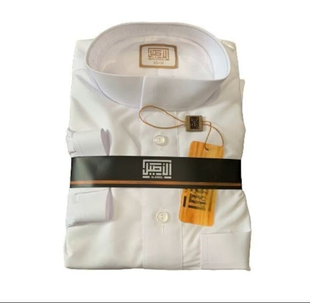 Al-Aseel Summer White Thobe Jubba Long Sleeves Size 54-L