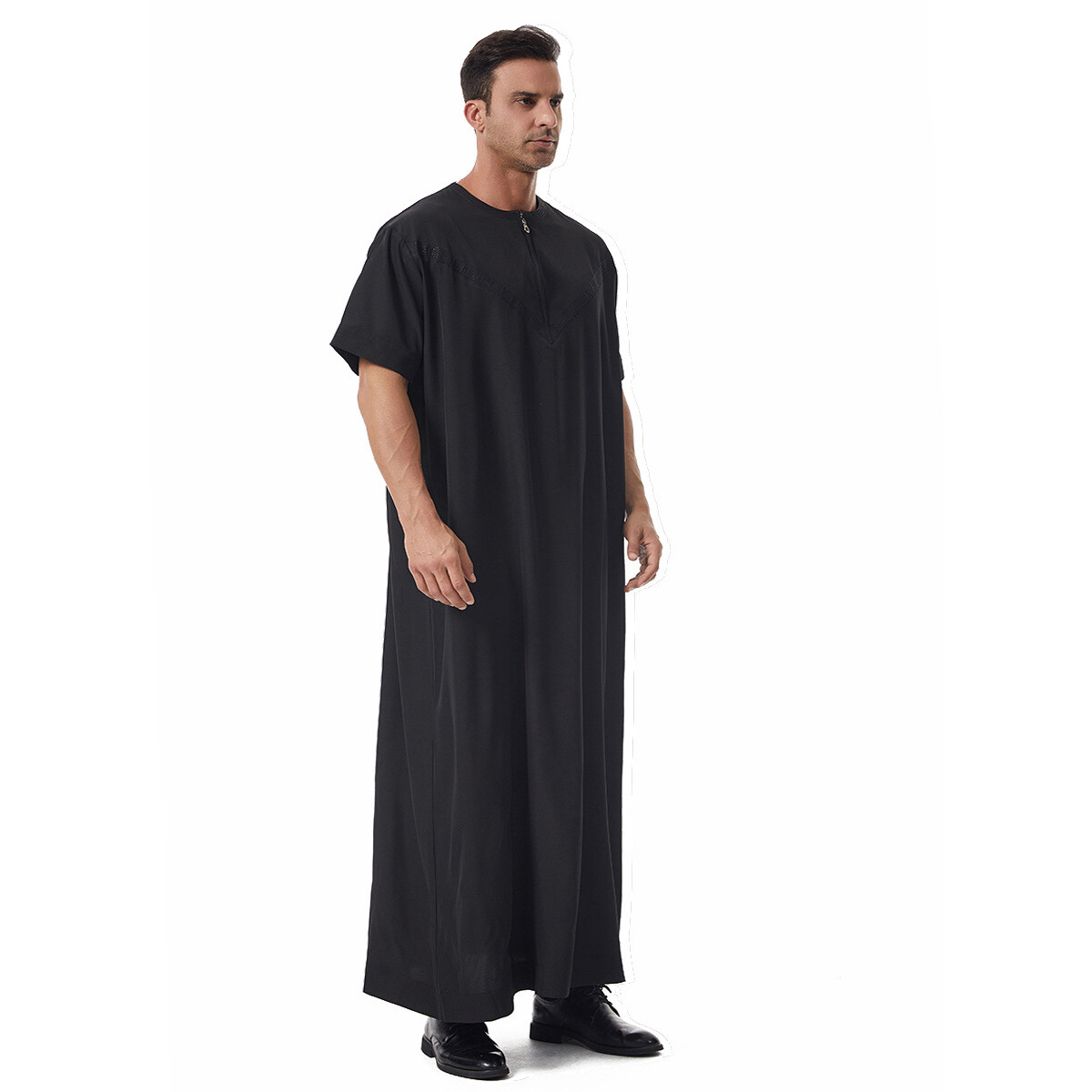 Men Thobe Jubba Thoub Muslim Men Short Sleeve Kaftan Saudi Arab Thoub Dishdasha
