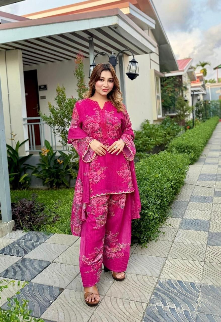 3 PIECE PAKISTANI DESIGNER FARSHI SHALWAR SUIT