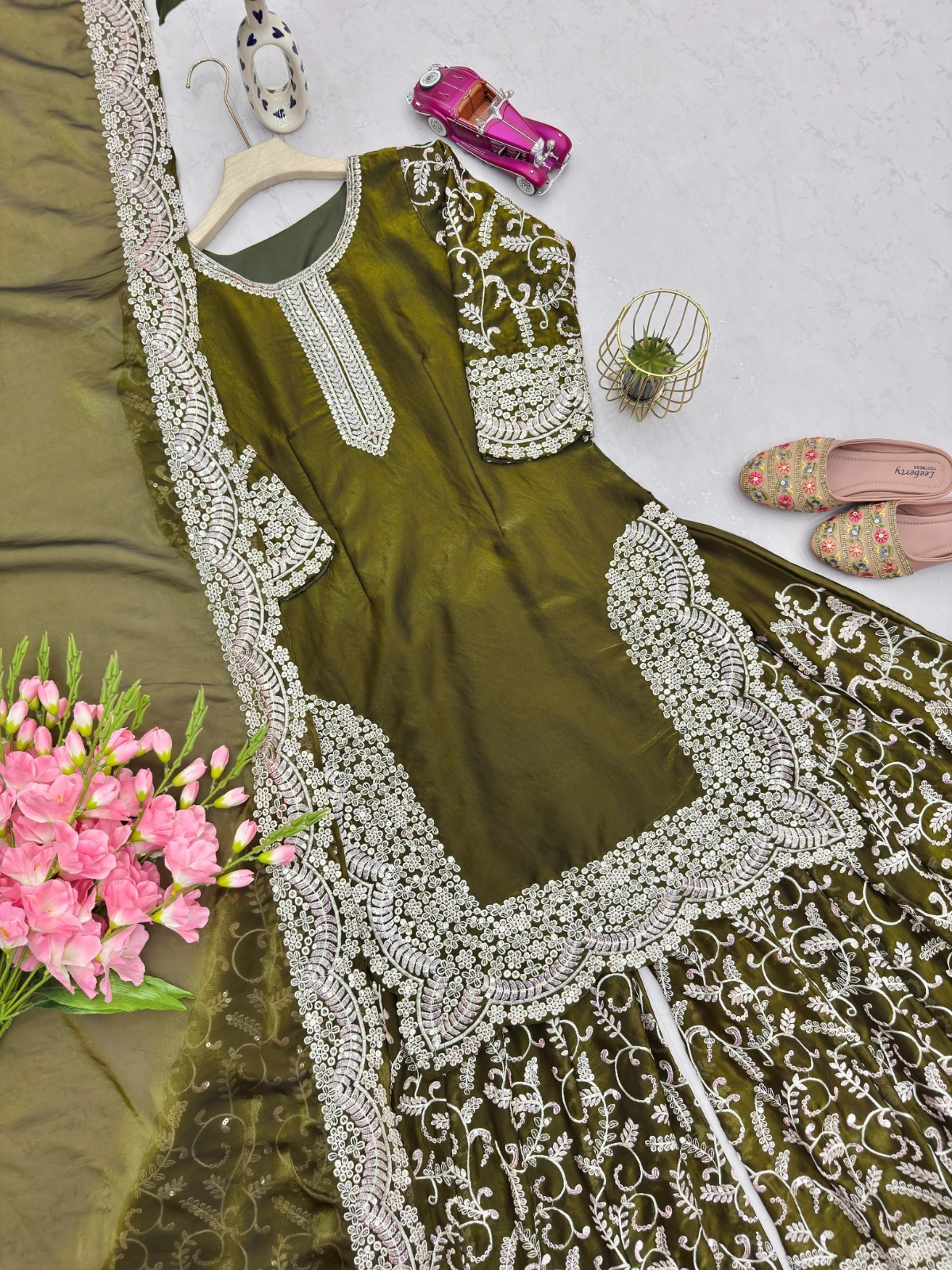 SHARARA PLAZOO SUIT PARTY WEAR PAKISTANI WEDDING SALWAR KAMEEZ PALAZOO SUIT