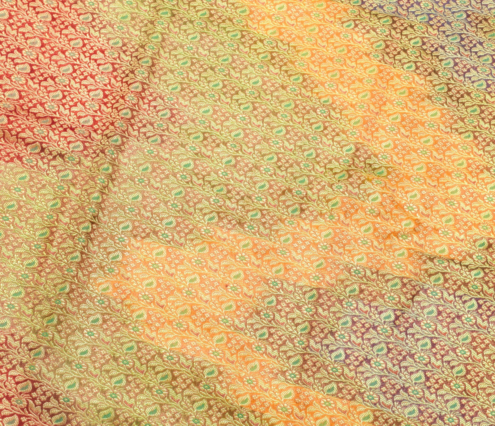 Sushila Vintage Heavy Saree Art Satin Silk Banarasi Brocade Multi-Color Fabric