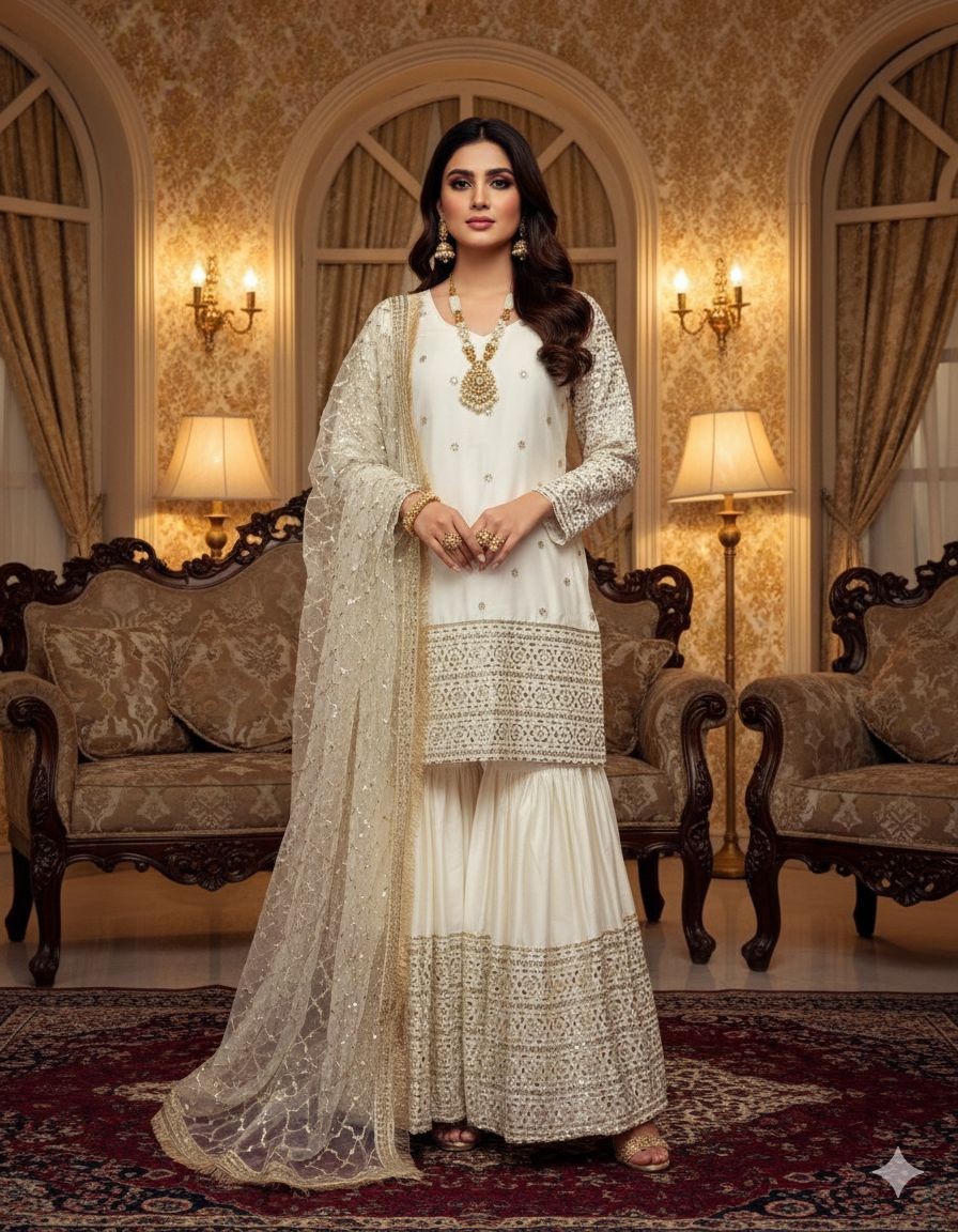 SALWAR KAMEEZ PAKISTANI INDIAN WEDDING PARTY WEAR DRESS BOLLYWOOD SUIT SHARARA