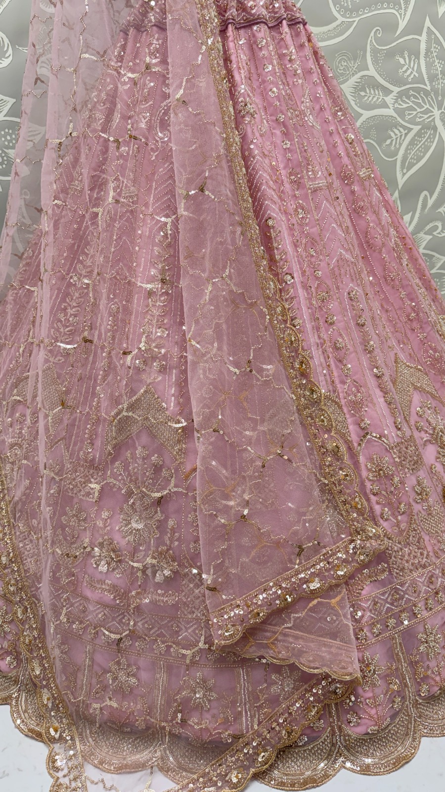 Luxury Bridal Net Lehenga Choli Handwork Sequins Zari Festival Outfit