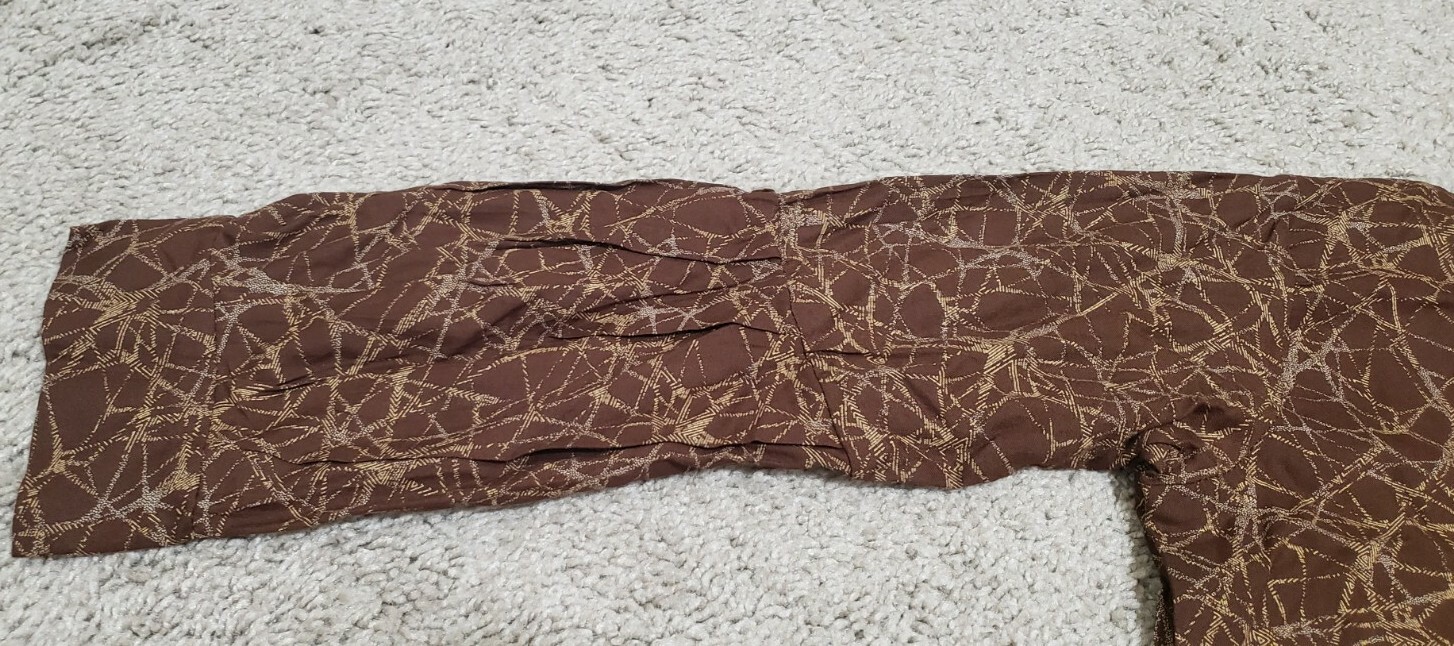 Indian Ladies Cotton long sleeve Ruffle neck Brown Kurti Size S To M