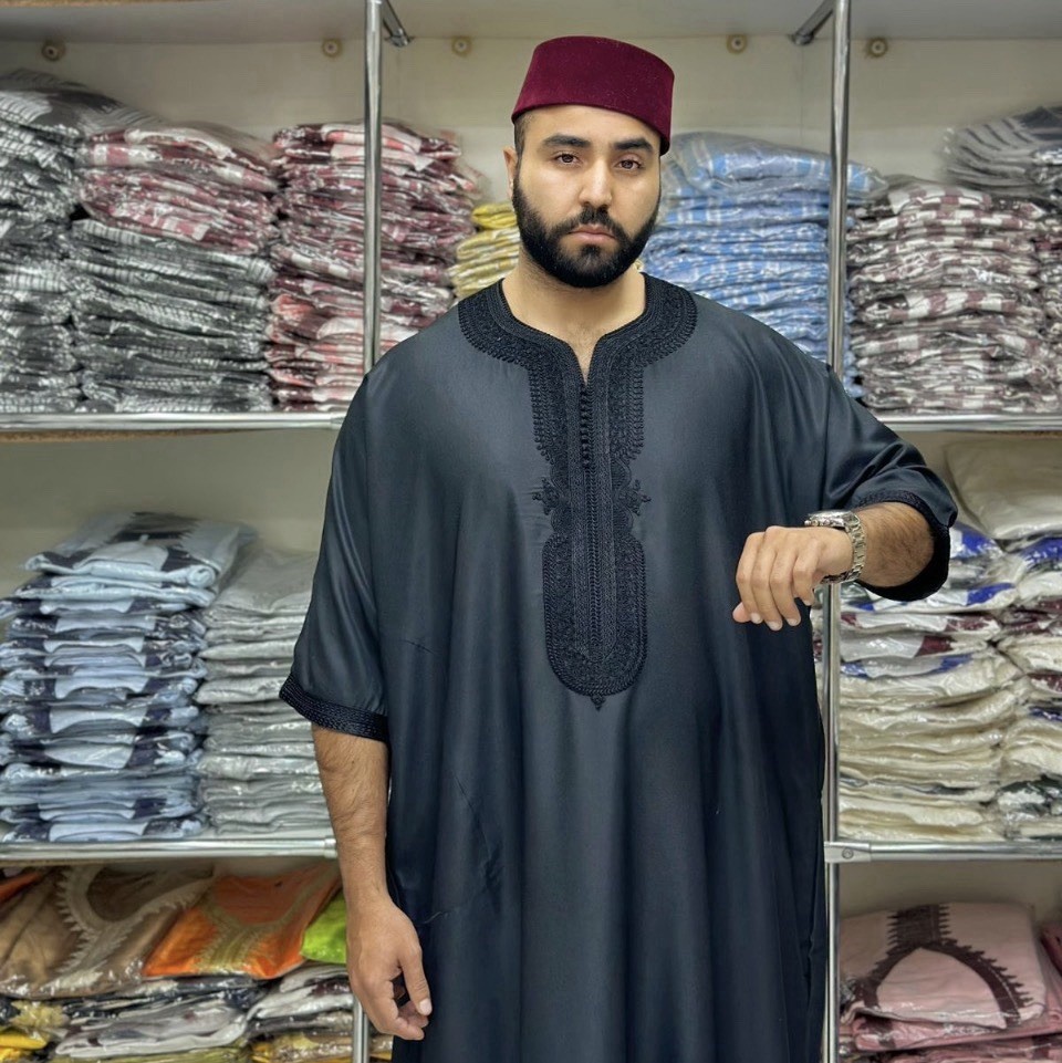 Luxury Moroccan Gondoura Thobe Premium Cotton Blend Made in Morocco Men