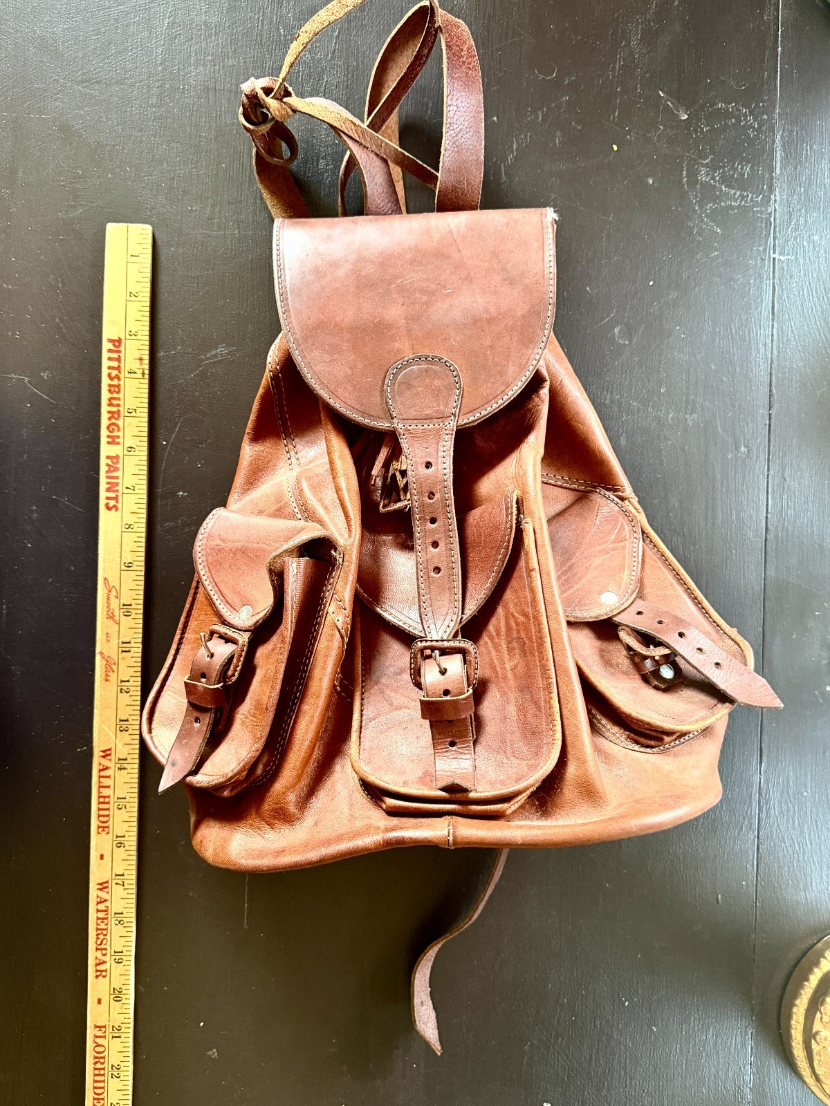Handmade Guatemalan Brown Leather Backpack