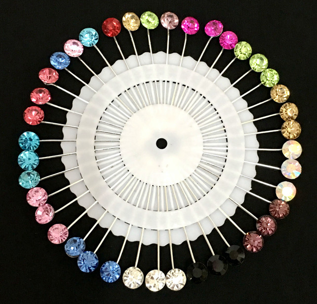 40pcs Muslim Women Hijab Scarf Pins Rhinestone Safety Brooch Pins Wrap Accessory