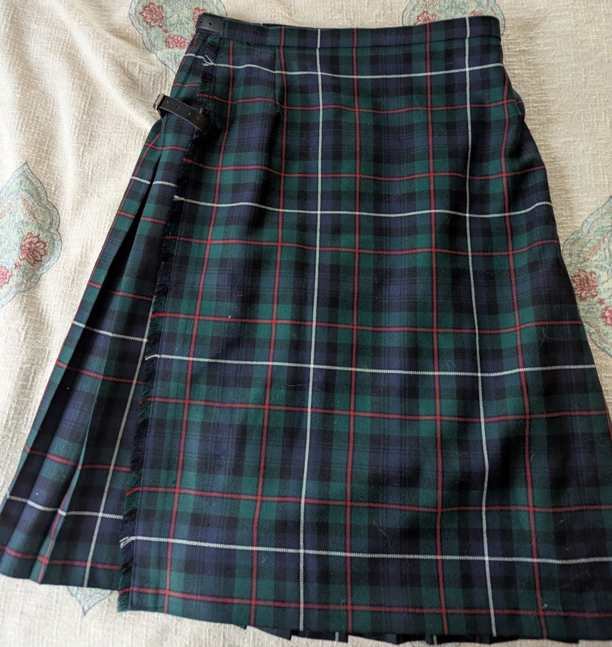Vtg Hector Russell Scottish National Tartan Wool 13 Pleats 32″ waist