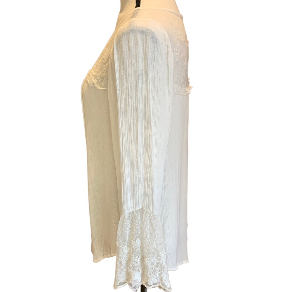 American Eagle Lace Tunic Button-Down, Bell Sleeves, Medium