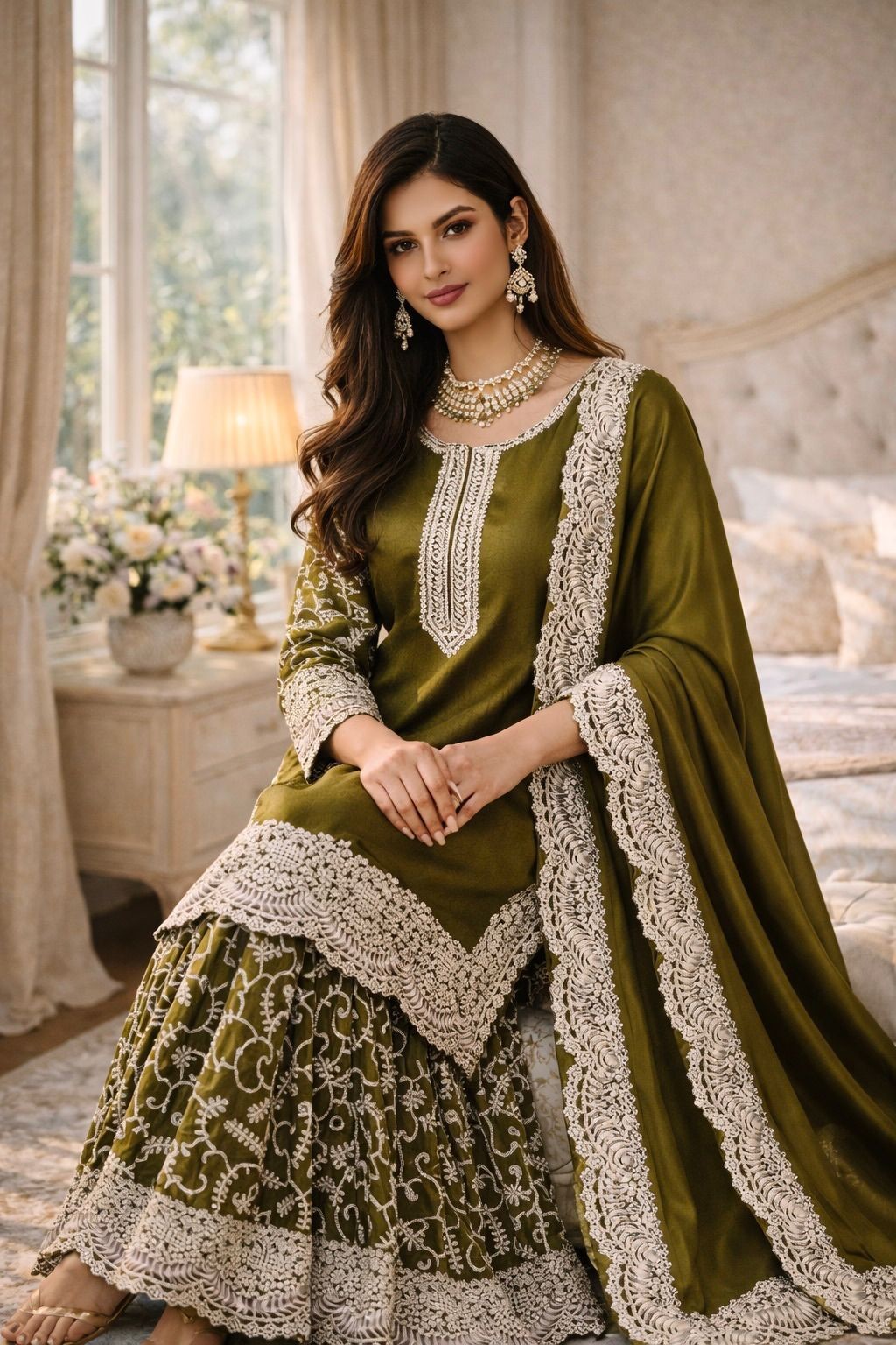 SHARARA PLAZOO SUIT PARTY WEAR PAKISTANI WEDDING SALWAR KAMEEZ PALAZOO SUIT