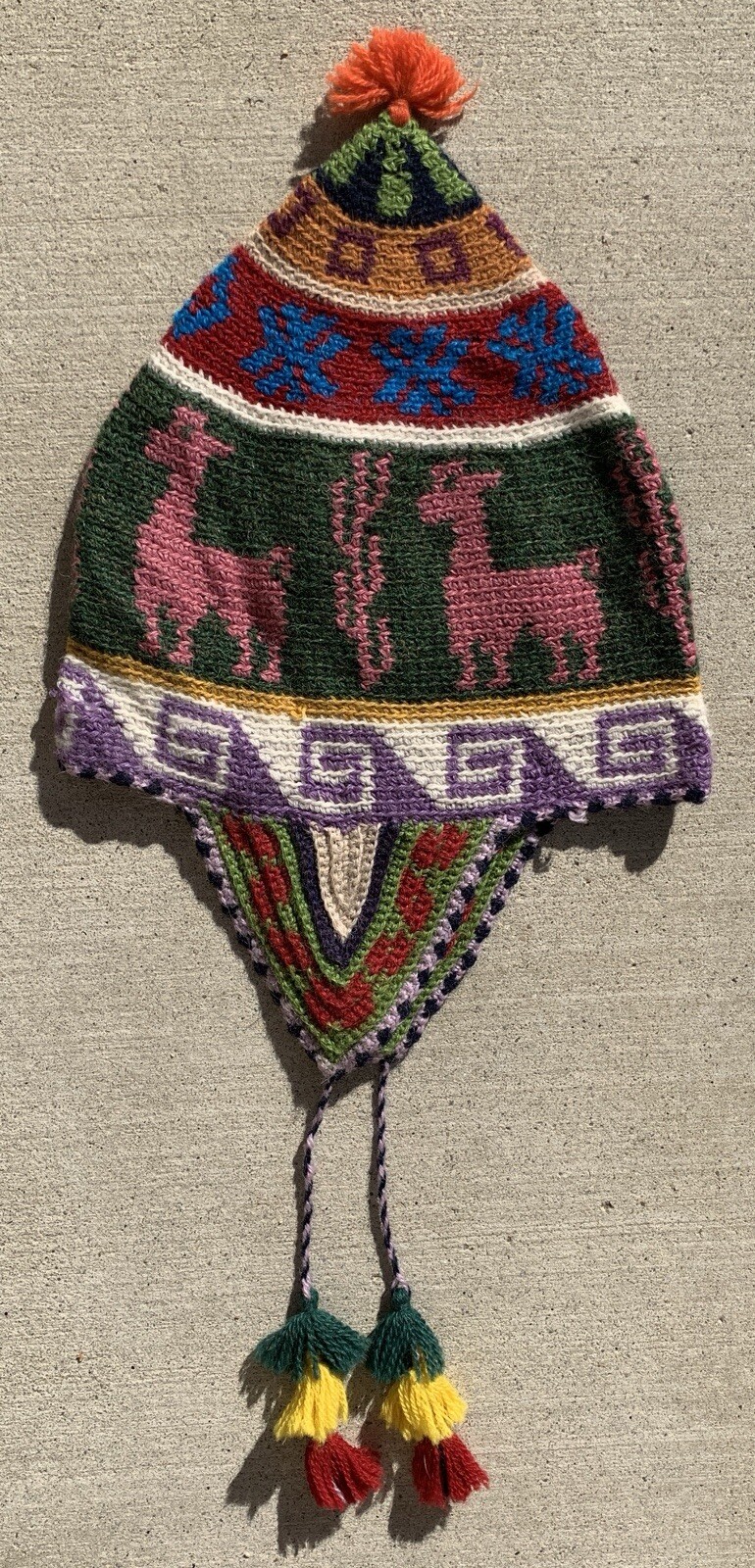 Hand Woven Peruvian Andes Andean Mountain Chullo Hat Colorful Maybe Vintage Peru
