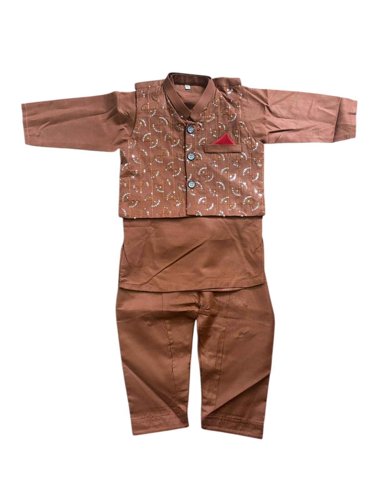 Traditional Kurta, Pajama and Coat Set for Boys – Ethnic Wear- 313