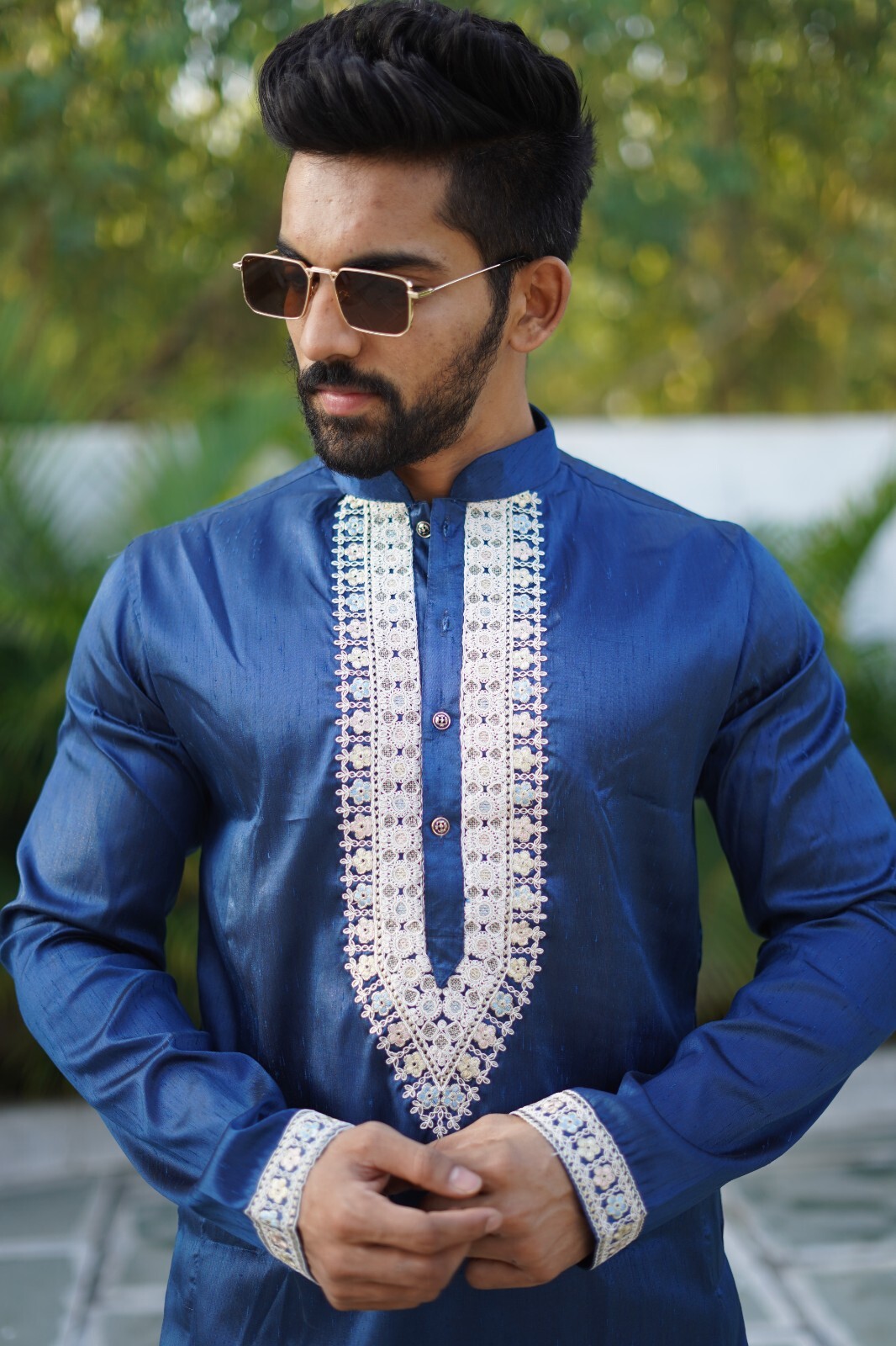 Men Kurta Set Pakistani Kurta Pyjama Indian Suits Wedding Party Groom Sherwani