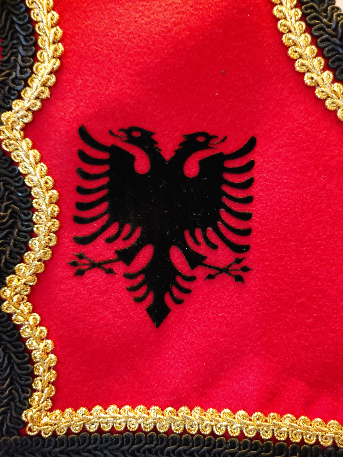 Baby Boys Age: 1-2 year, Albanian Eagle Flag Xhamadan Jelek. Handmade Folk Coat