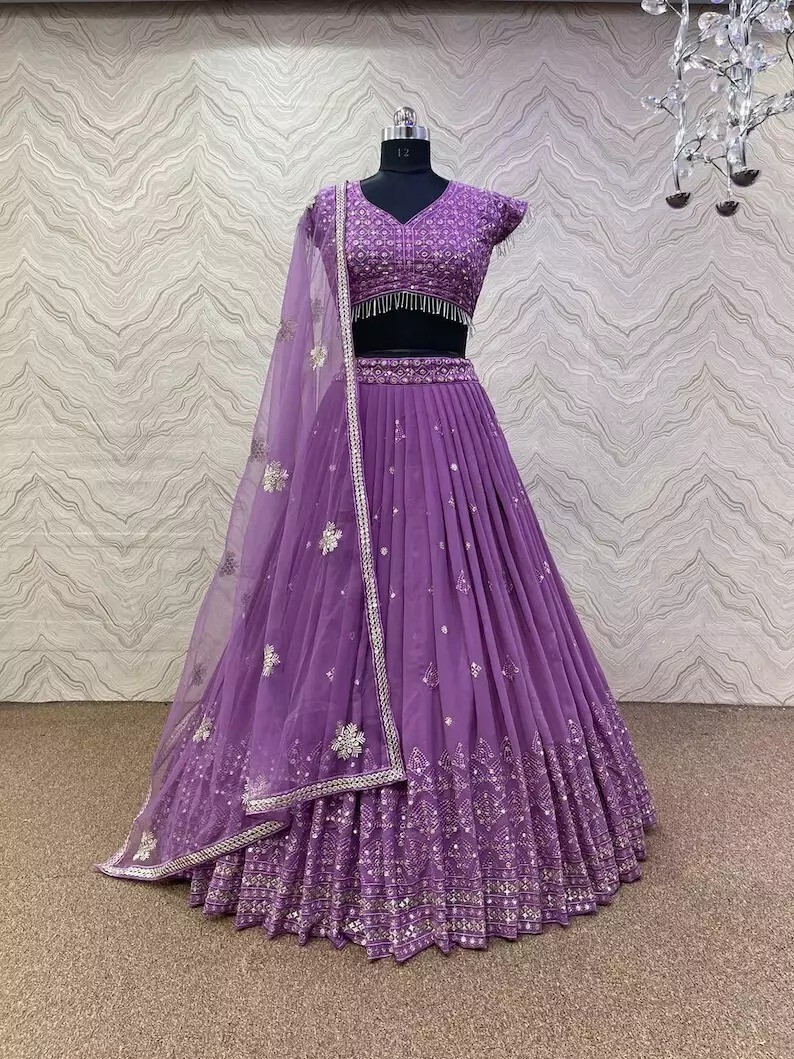 Beautiful Faux Georgette Lehenga Choli With Dupatta For Wedding Wear